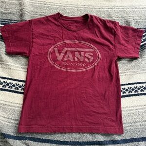 VANS Men’s Burgundy Cotton T-Shirt Size Medium